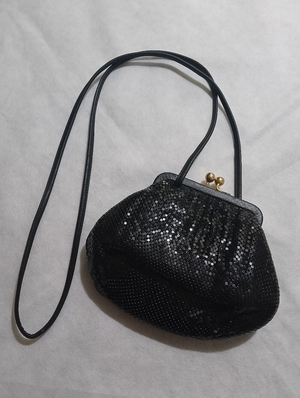 Vintage Whiting And Davis Black Metal Mesh Evening Bag